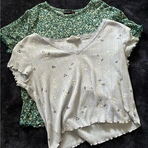 Blue and green crop tops